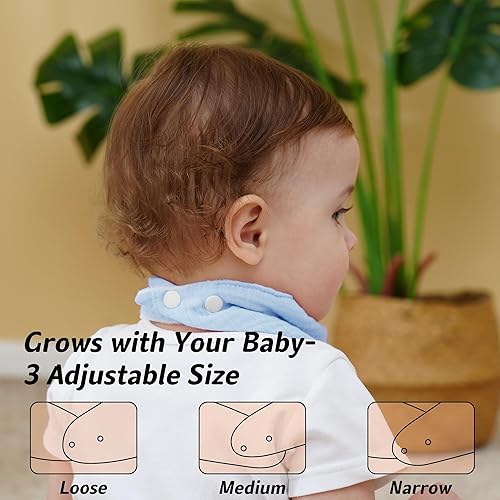 Miniatura 4 de Baberos de muselina para bebé, baberos de bandana para babeo para bebés niñas y niños, recién nacidos, niños pequeños, babeo y dentición Azul