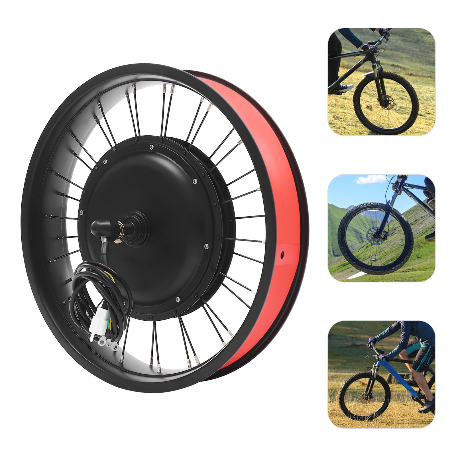 Elektromotor Umrüstsatz Elektrofahrrad Nabenmotor Kit Bürstenlos 1000W 48V für 20 Zoll Fahrrad mit Pedalunterstützung IP54 Wasserdicht (Frontantrieb)