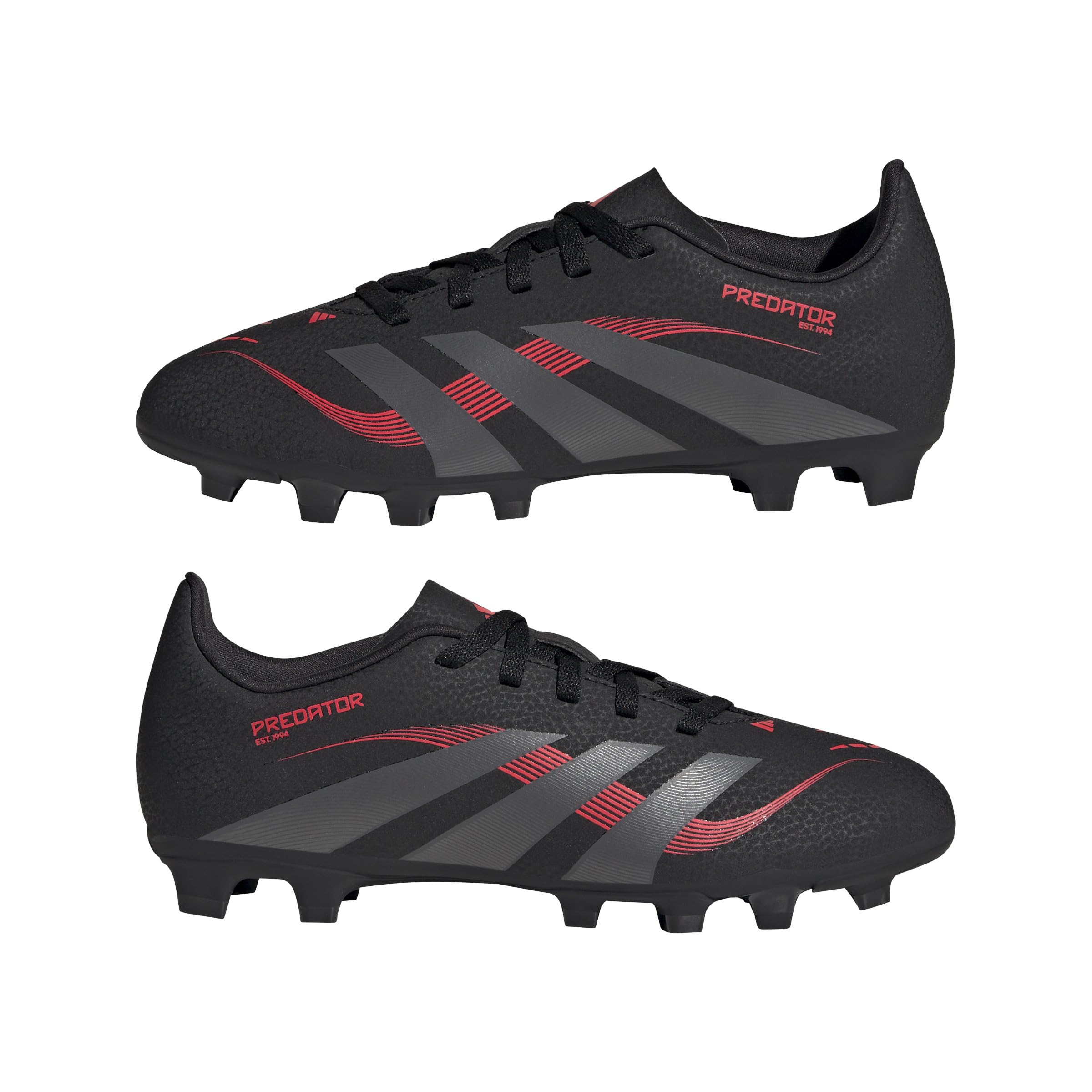 adidas Uniseks - dzieci PREDATOR Club Firm Ground/Multi Ground Football boots Kids, Core Black/Grey Four/Lucid Red, 29 EU