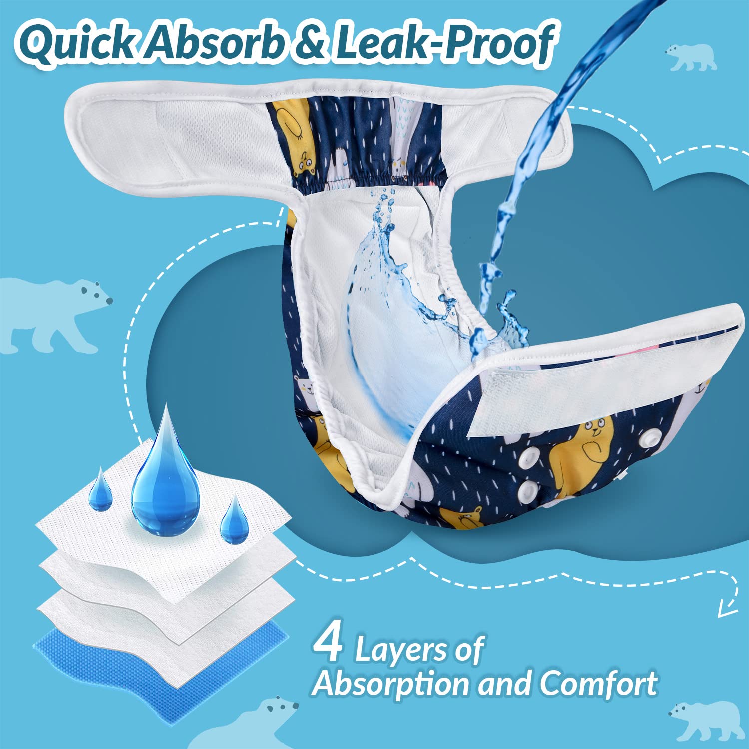 SlowTon Reusable Dog Nappies Female - Image 4