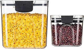 Baking Soda Container Baking Storage Containers, 2PCS Clear Baking Soda Container, 350＆1300ML Plastic Moisture proof Flour Sugar Storage Containers for Spice