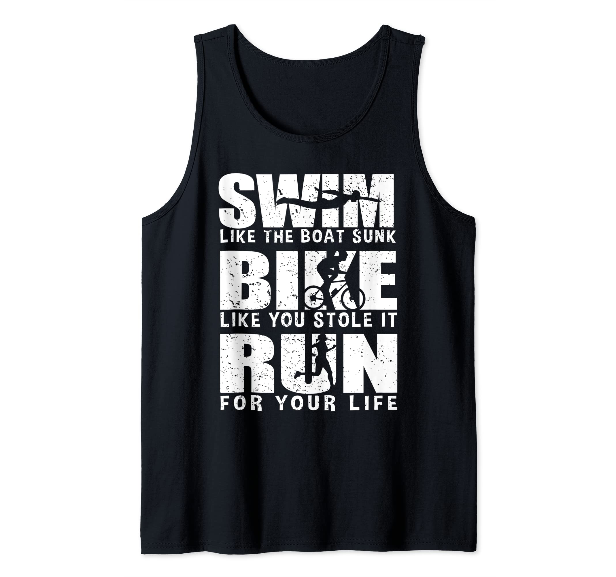 Triathlon - swim, bike, run Tank Top, Black