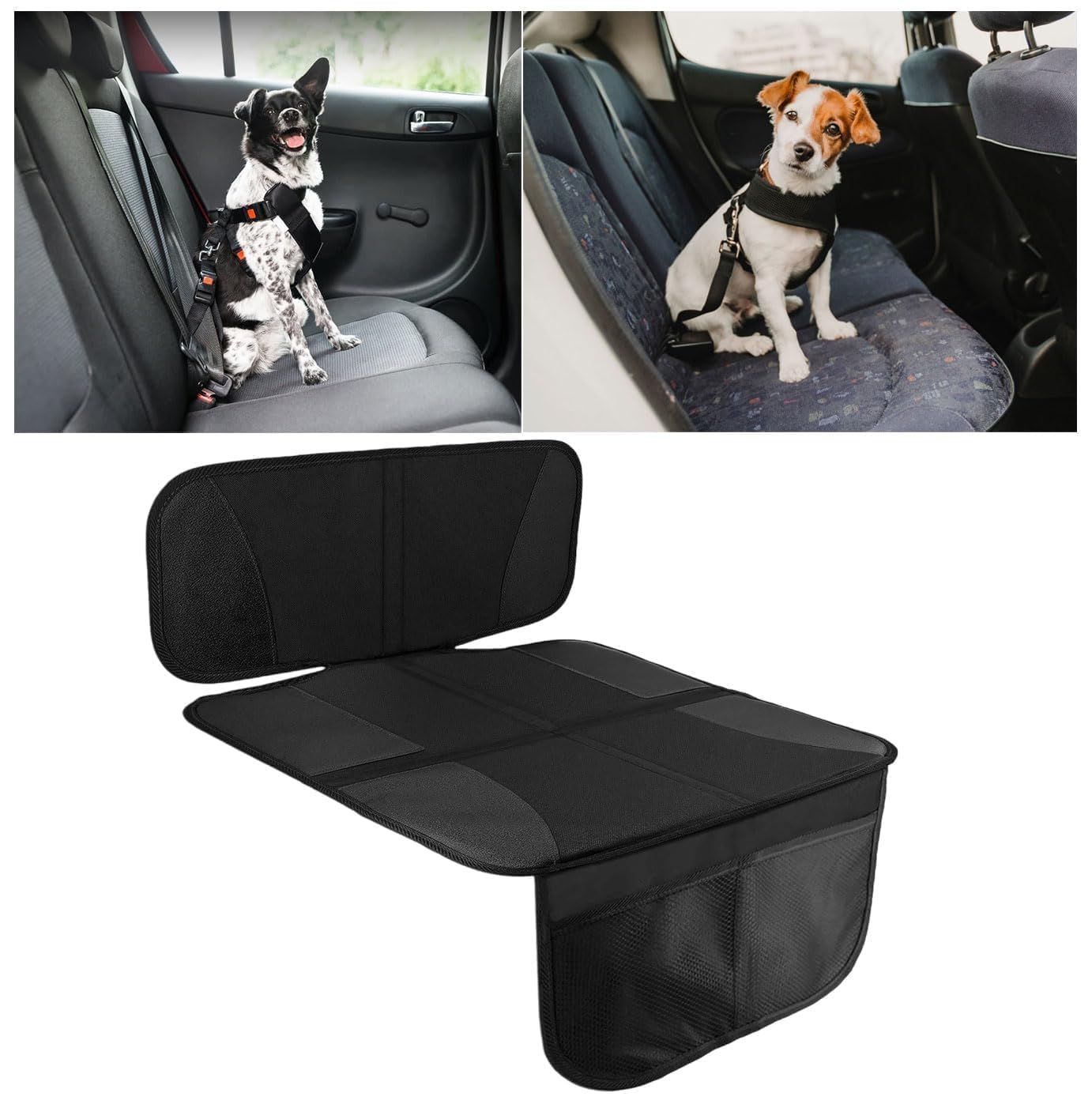 MINZHI Funda para Asiento Trasero, con Bolsillos de Malla, Protector de Asiento de Coche, Protector de Asiento, Protector de Asiento para Coche, Adecuado para Usar en los Asientos Traseros.