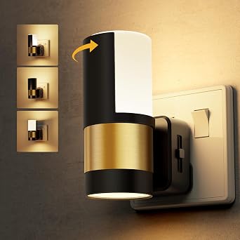 LOHAS-LED Plug in Night Light, Night Light Plug in Wall with Dusk to Dawn Sensor, Dimmable 0 100LM, Warm White 3000K, 360  Rotatable LED Plug in Nightlight for Hallway, Bedroom, Nursery
