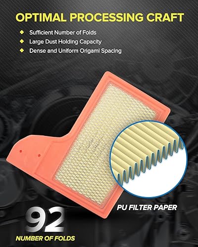 Miniatura 5 de PHILTOP Filtro de aire del motor, EAF044 (CA11958) Reemplazo para Mustang 2.3L 2015-2020, Mustang 5.0L 2015-2020, Mustang 3.7L 2015-2017, mejora el