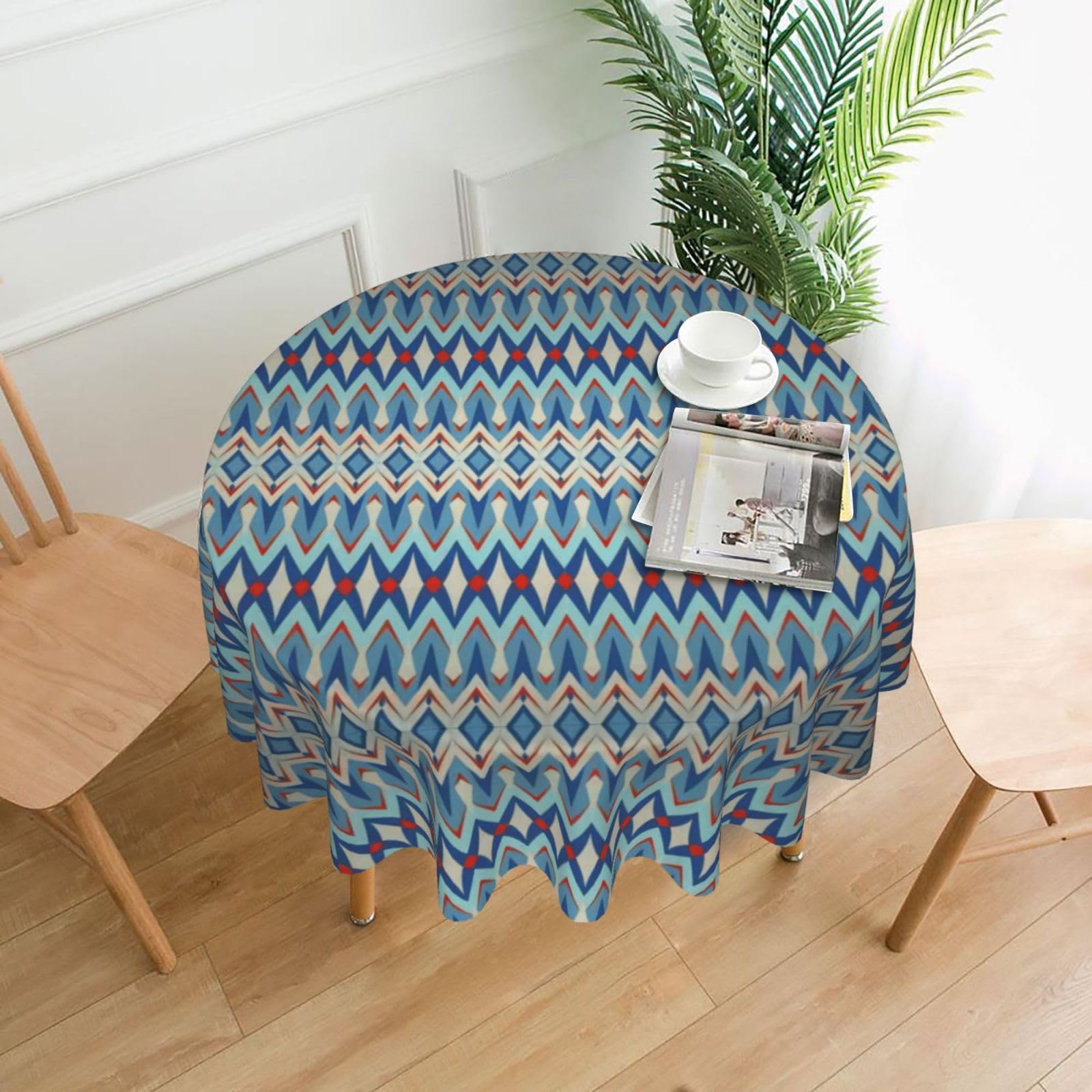 hhxvcv Diamonds Patterns Round Tablecloth – Dining Table Cover
