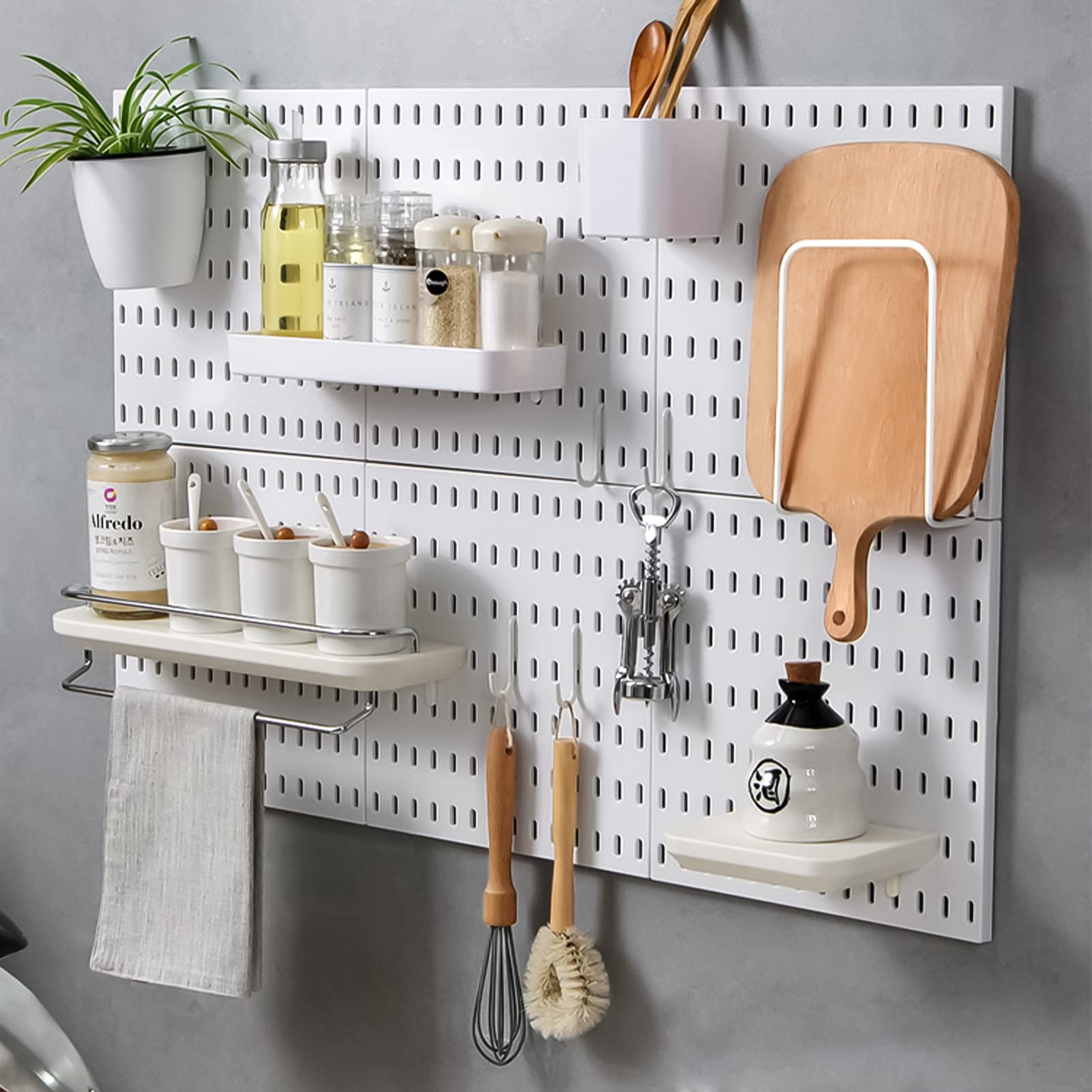 Buy 57Pcs Garage Storage, VASZOLA 28x28cm Pegboard Wall Organizer