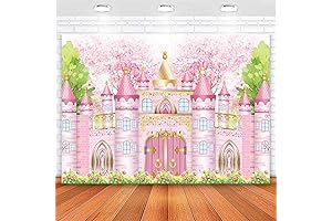 Pastel Princess Castle Backdrop for Girls Birthday