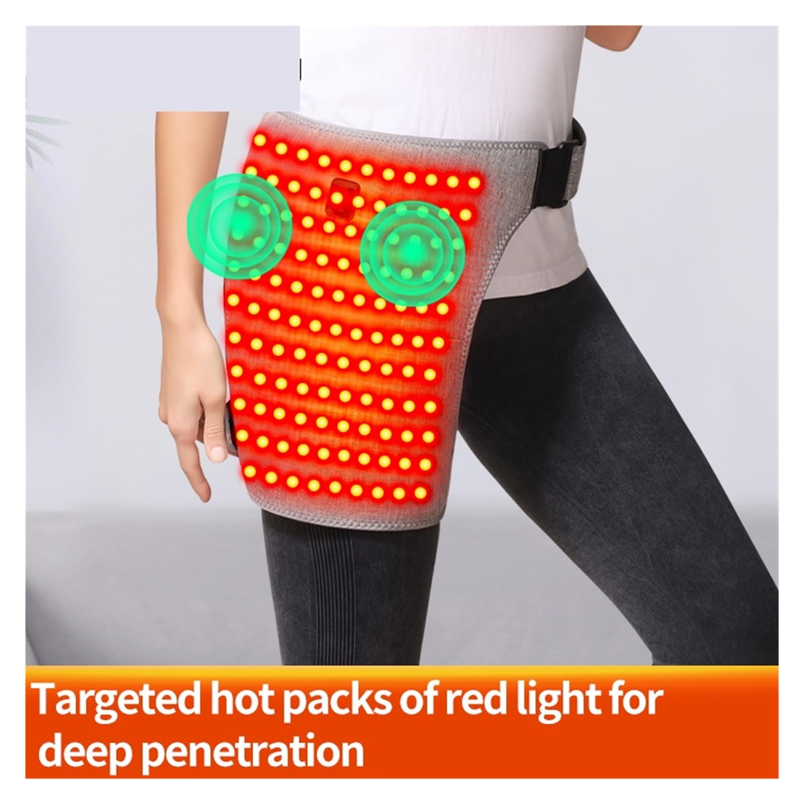 Masajeador de cadera 3 velocidades con luz roja, calor y vibración, for deportistas personas mayores para la mayoría de tamaños(Regular+Massage)