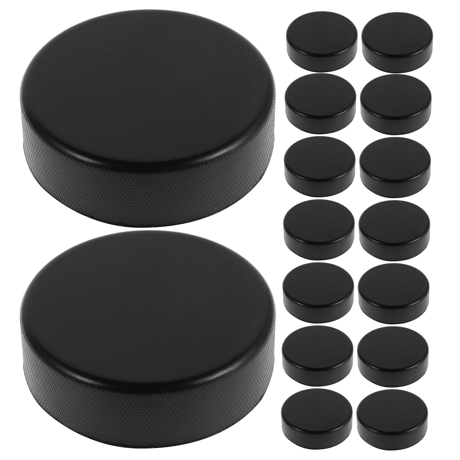 16 Pezzi Set 16 Dischi da Hockey su Ghiaccio in Schiuma Nera, Leggeri e Sicuri per Allenamento Indoor e Outdoor, Accessori per Giochi da Tavolo e Attività di Gruppo