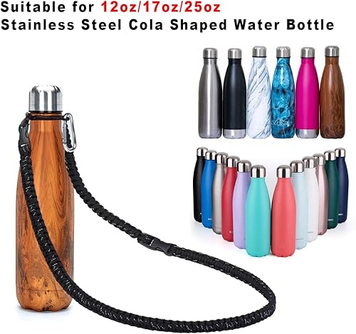 Miniatura 5 de Wongeto Mango de paracaídas con correa larga para el hombro compatible con Swell, MIRA y otras correas para botellas de agua en forma de cola (se