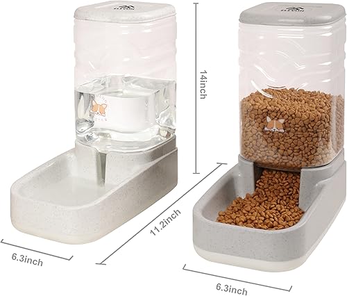 Miniatura 2 de Elevon Comedero automático para gatos, dispensador de alimentos y agua por gravedad para perros pequeños y medianos, dispensador de comedero para