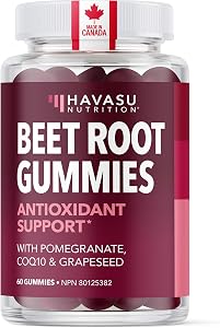Beet Root Gummies + CoQ10 | Nitric Oxide Supplements for Men & Women | Healthy Circulation, Energy & Heart Health Support with Pomegranate Extract | Vegan, Gluten-Free, Non-GMO | 60 Beetroot Gummies