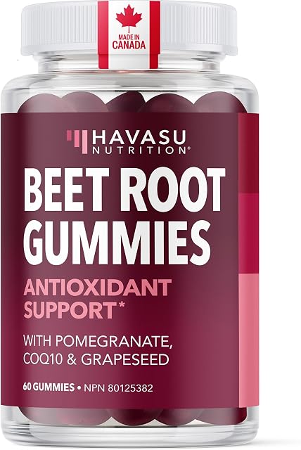 Beet Root Gummies + CoQ10 | Nitric Oxide Supplements for Men & Women | Healthy Circulation, Energy & Heart Health Support with Pomegranate Extract | Vegan, Gluten-Free, Non-GMO | 60 Beetroot Gummies