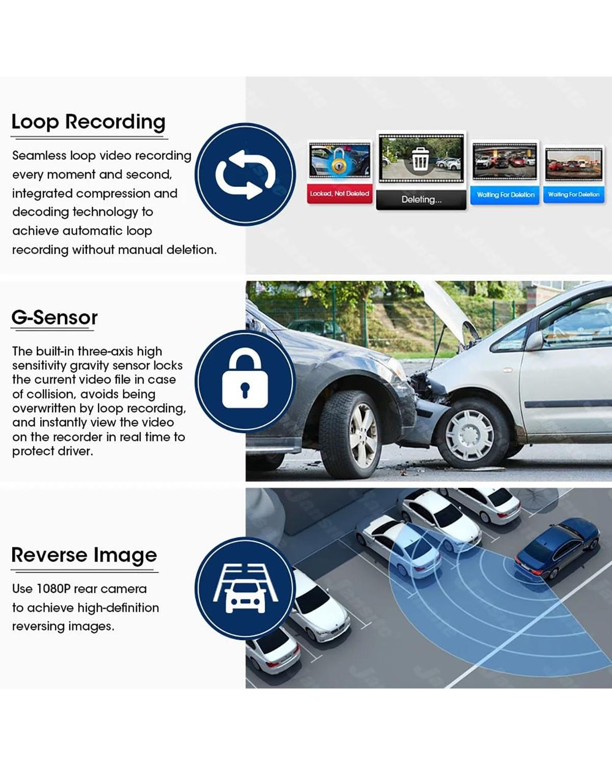Dashcam Espejo DVR con WiFi Espejo Retrovisor para Coche Caja Negra Grabadora De Vídeo 2K Dash CAM Registrador Cámara De Visión Trasera Cámara Coche(6M Add PowerBox None)