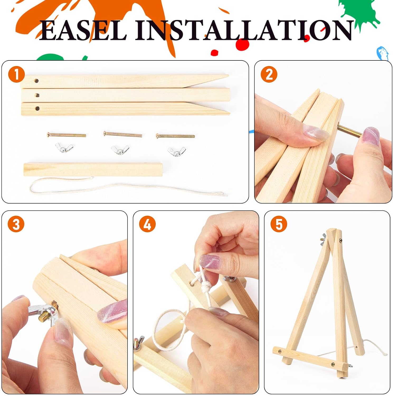 Fountor 4 Pack Framed Paint by Numbers Kit for Adults Beginners with Wooden Easel, DIY Landscape Arts and Crafts for Adults, Painting by Numbers for Home Wall Decor, 8x12 inch