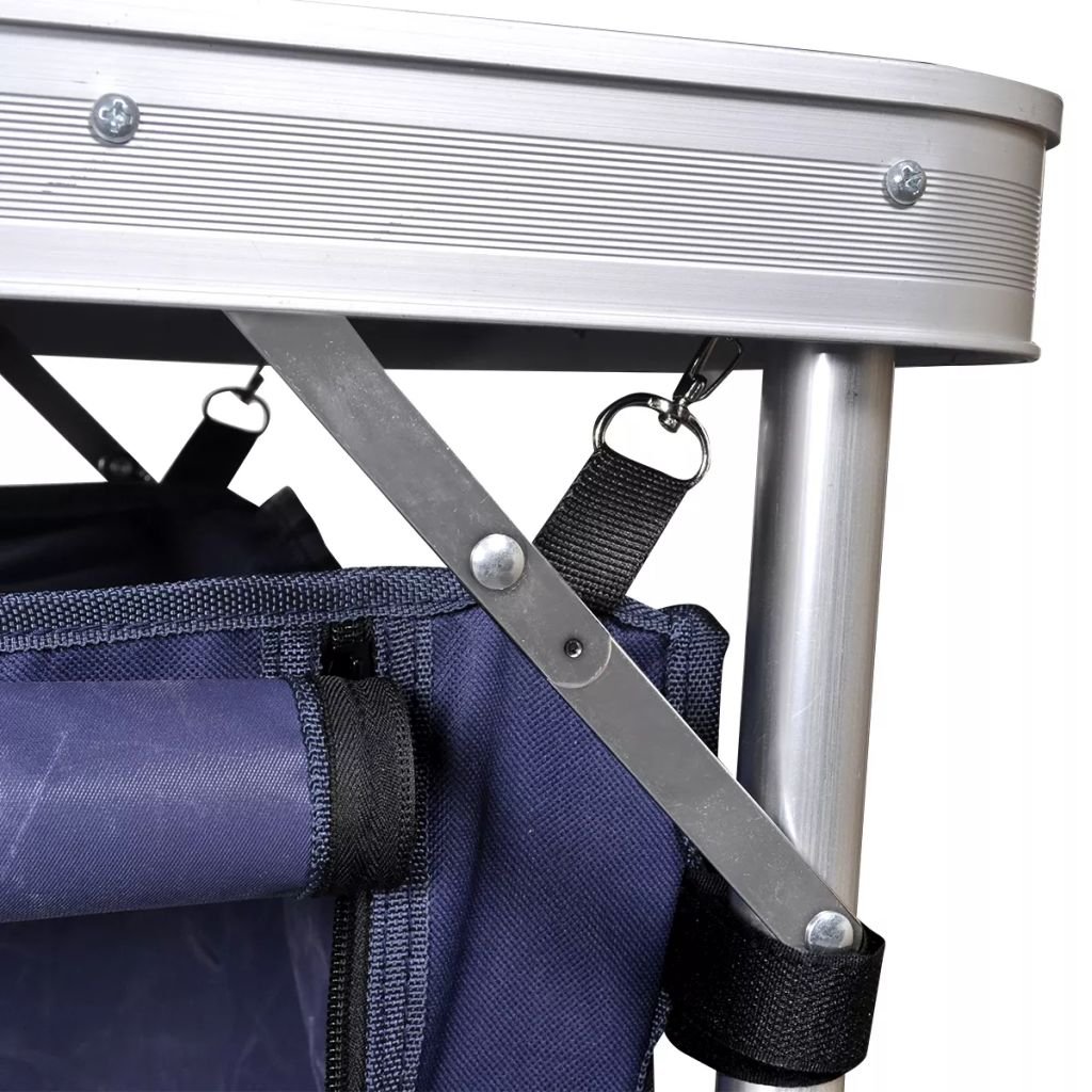 Składana szafka kempingowa z aluminiową ramą, szafka kempingowa z torbą transportową, składana, do użytku na zewnątrz, na kemping, do kuchni, na wędrówki, piknik
