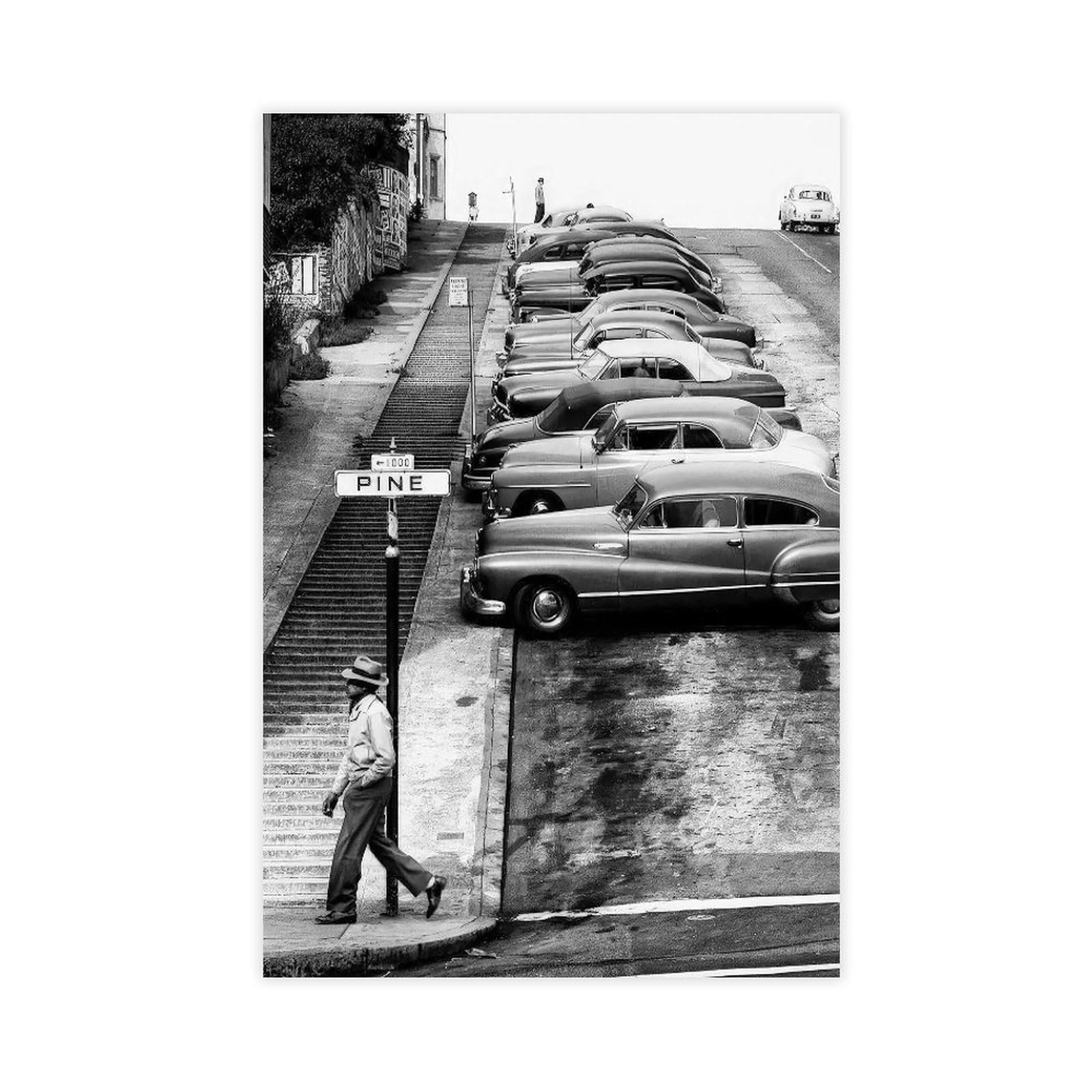 Pine Street Fotografia vintage, decorazione da parete retrò su tela, poster per camera da letto, decorazione per ufficio, camera da letto, regalo, 61 cm L x 91,4 cm W