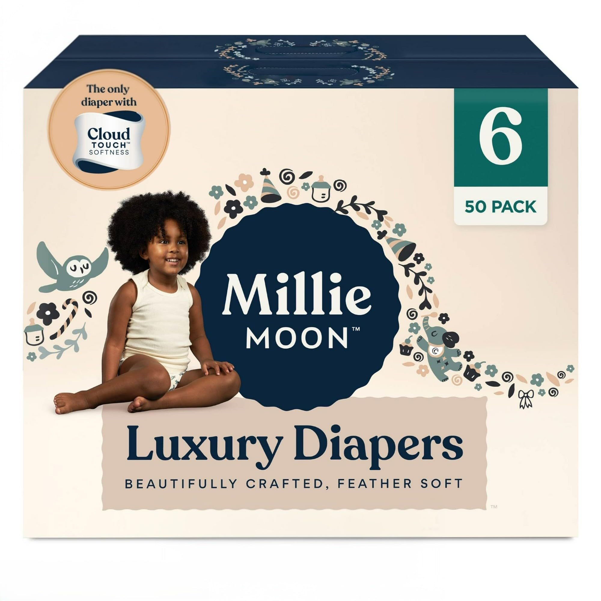 Millie Luxury Diapers – Ultra Soft Cloud Touch Disposable Diapers with 12 Hour Absorbency…