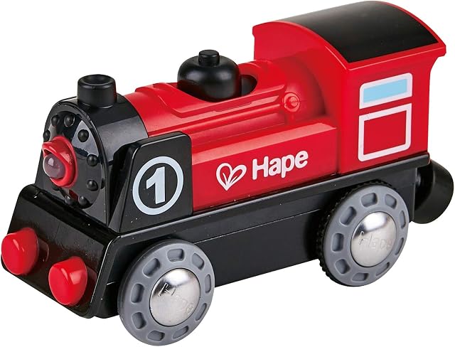 Hape Battery Powered Train Engine No. 1 Red and Black for Ages 3+