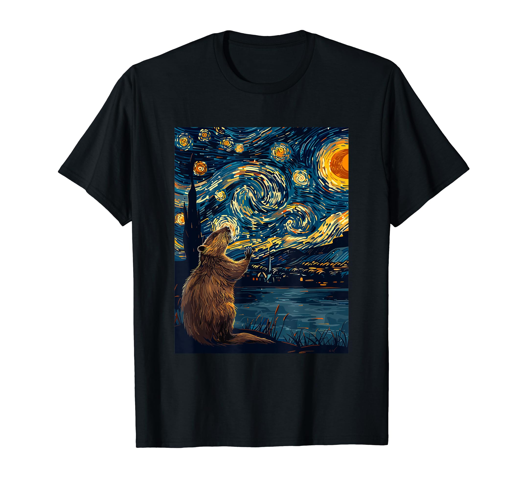 Amazon | ビーバースターリーナイトヴァンゴッホ Tシャツ | Tシャツ 