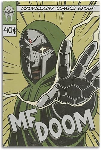 MF DOOM - Póster de rapero hip-hop, lienzo artístico para decoración de dormitorio, 12 x 18 pulgadas, estilo 5
