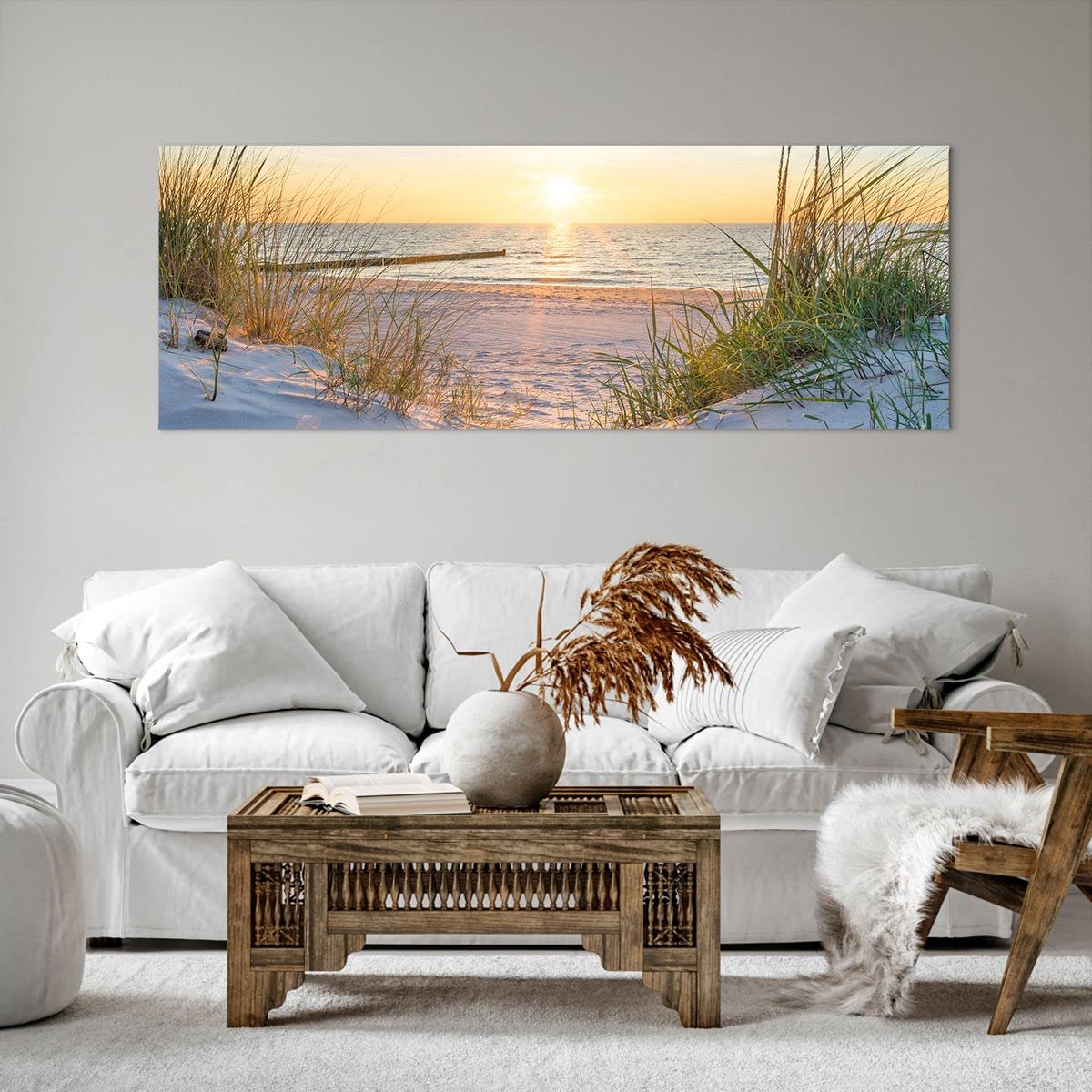 ARTTOR Lienzos decorativos duna playa mar Cuadro Sobre Lienzo Moderno 140x50cm Cuadros Decoracion Salon Dormitorio Cocina Cuadros Pared Imágenes Grande XXL Wall Art Prints Decor Canvas AB140x50-3989
