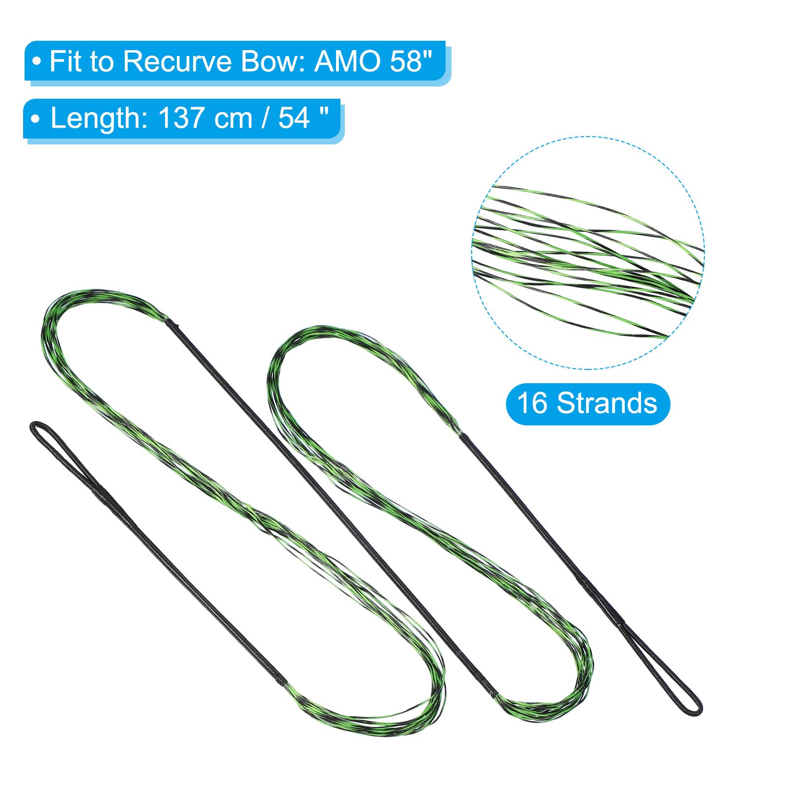 PATIKIL Bow String Replacement with 2 Pcs Brass Nocks 1 Set of Silicone Finger Tab for AMO 58