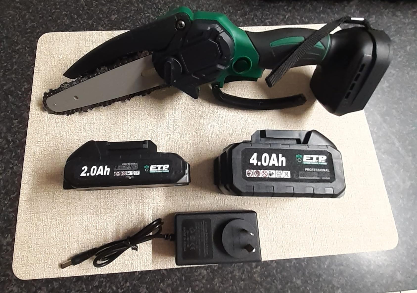 Mini Cordless Chainsaw with 8" and 6" Chains, Lithium Battery Powered ...