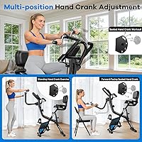 Vista 2 de pooboo - Bicicleta de ejercicio plegable, bicicleta estática vertical plegable, bicicleta magnética para interiores X-Bike con resistencia ajustable