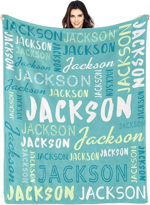 Personalized Name Blanket Customized Baby Blankets for Girls Boys Adults Monogrammed Blankets and Throws Christmas Birthday Mothers Fathers Valentines Day Gift