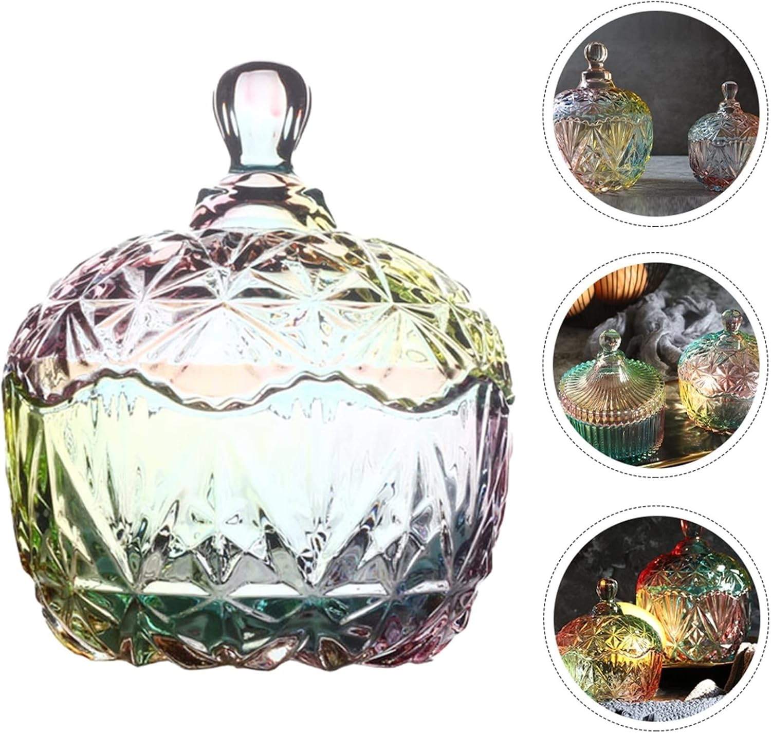 Sugar Bowls Candy Glass Bowl Dish Jar Covered Storage Serving Fruit Holder Jars Wedding Containerdecorative Crystal Lids Bowlssnack
