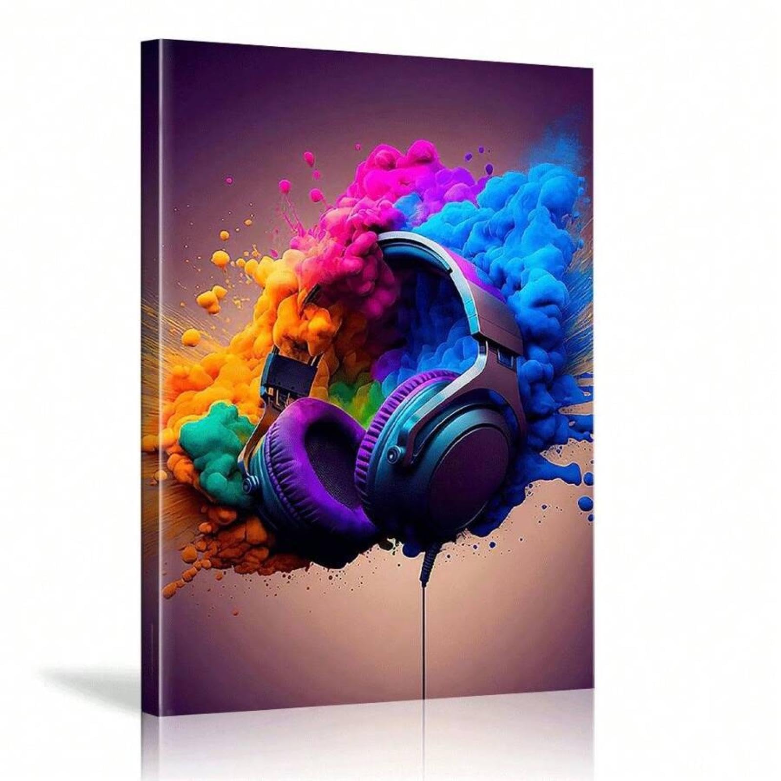XBTYKPB Póster de lienzo con diseño de videojuegos, diseño de auriculares, decoración de pared, mural de control de juegos, pintura para sala de juegos, 60 x 90 cm, sin marco