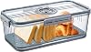 Bread Bin, Bread Storage Container Airtight Bread Box for Kitchen Countertop Airtight Time Recording Bread Box with Lid Food Storage Container for Bread,Toast,Scone,Pastry,Cookies,VeggieGray