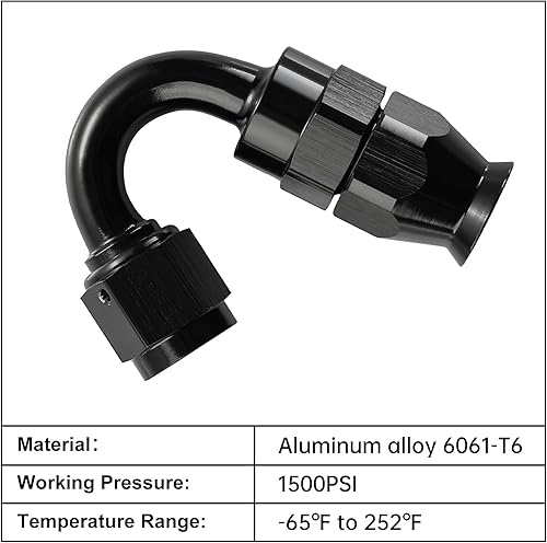 Miniatura 40 de Teflon E85 - Adaptador para manguera de combustible (NEGRO)