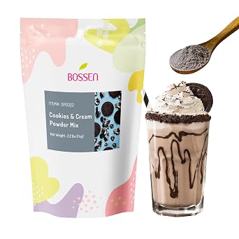 Bossen Cookies & Cream Powder Drink Mix for Milk Tea, Bubble Tea, Smoothies, Frappes and Specialty Beverages, 2.2 lb