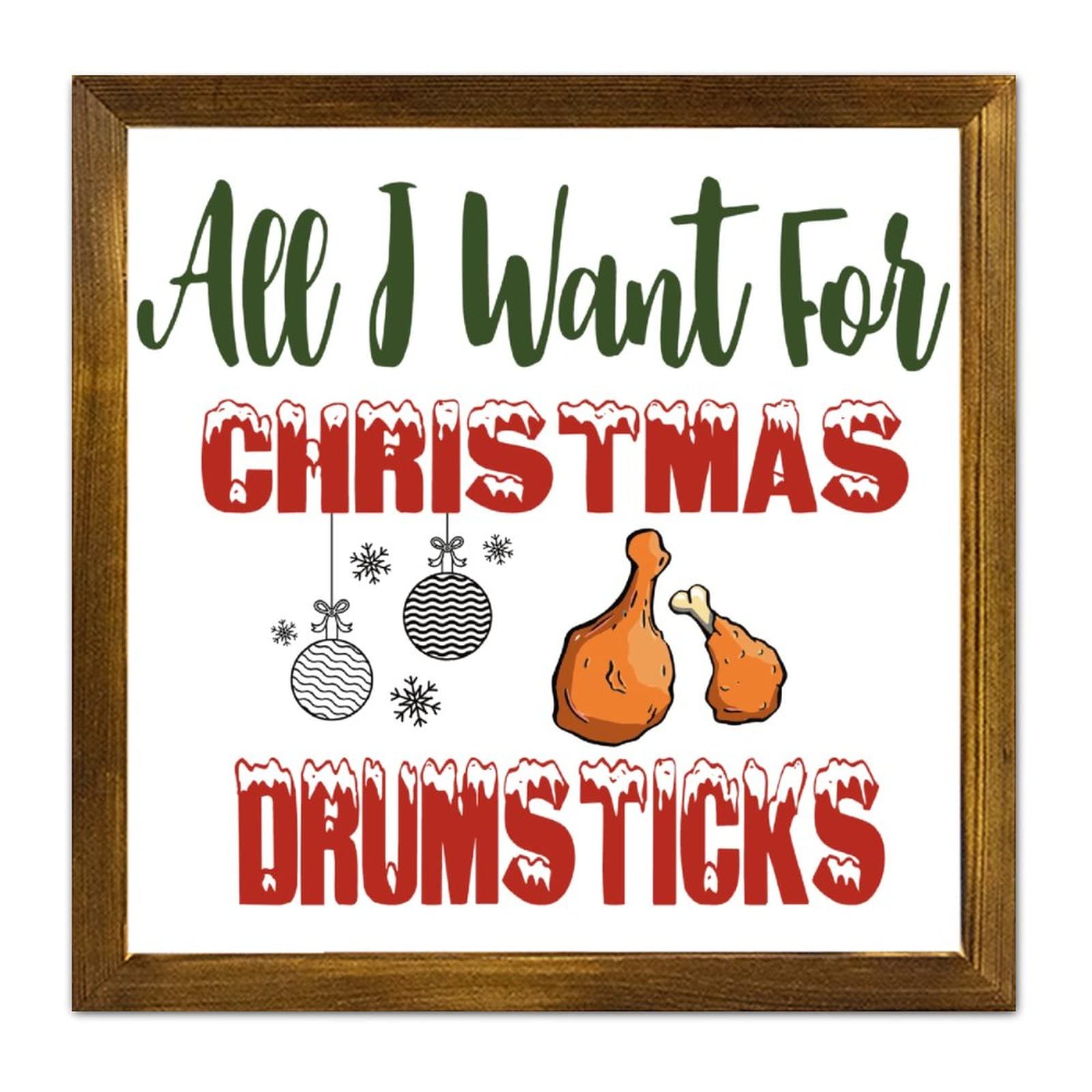 Panneau mural en bois All I Want for Christmas déco rustique chic maison et cuisine 30 cm