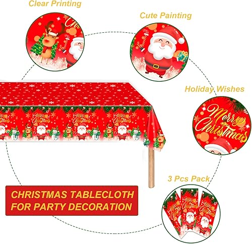 Miniatura 3 de BEFANTST Mantel desechable de Acción de Gracias, 3 piezas, 54 x 108 pulgadas, rectangular, de plástico, impermeable, para otoño, Acción de Gracias,