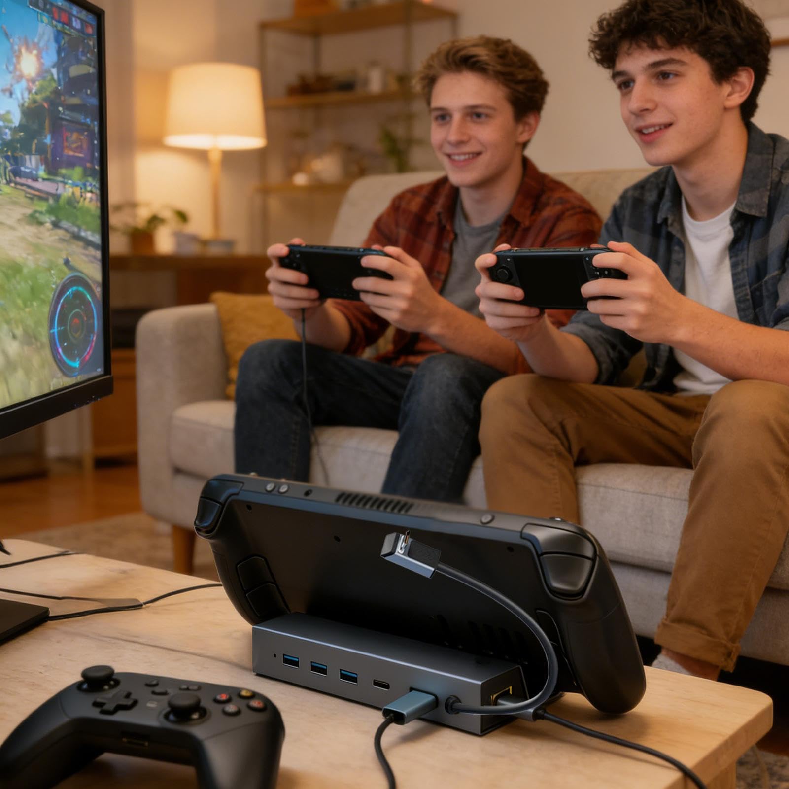 Dock TV Station Multifunzione per Console di o Trasmissione Dati | Hub Espansione per Videogiochi Per Bambini Adulti Viaggiatori Giocatori Casa Viaggio Camera Da Vacanza Hotel Dormitorio