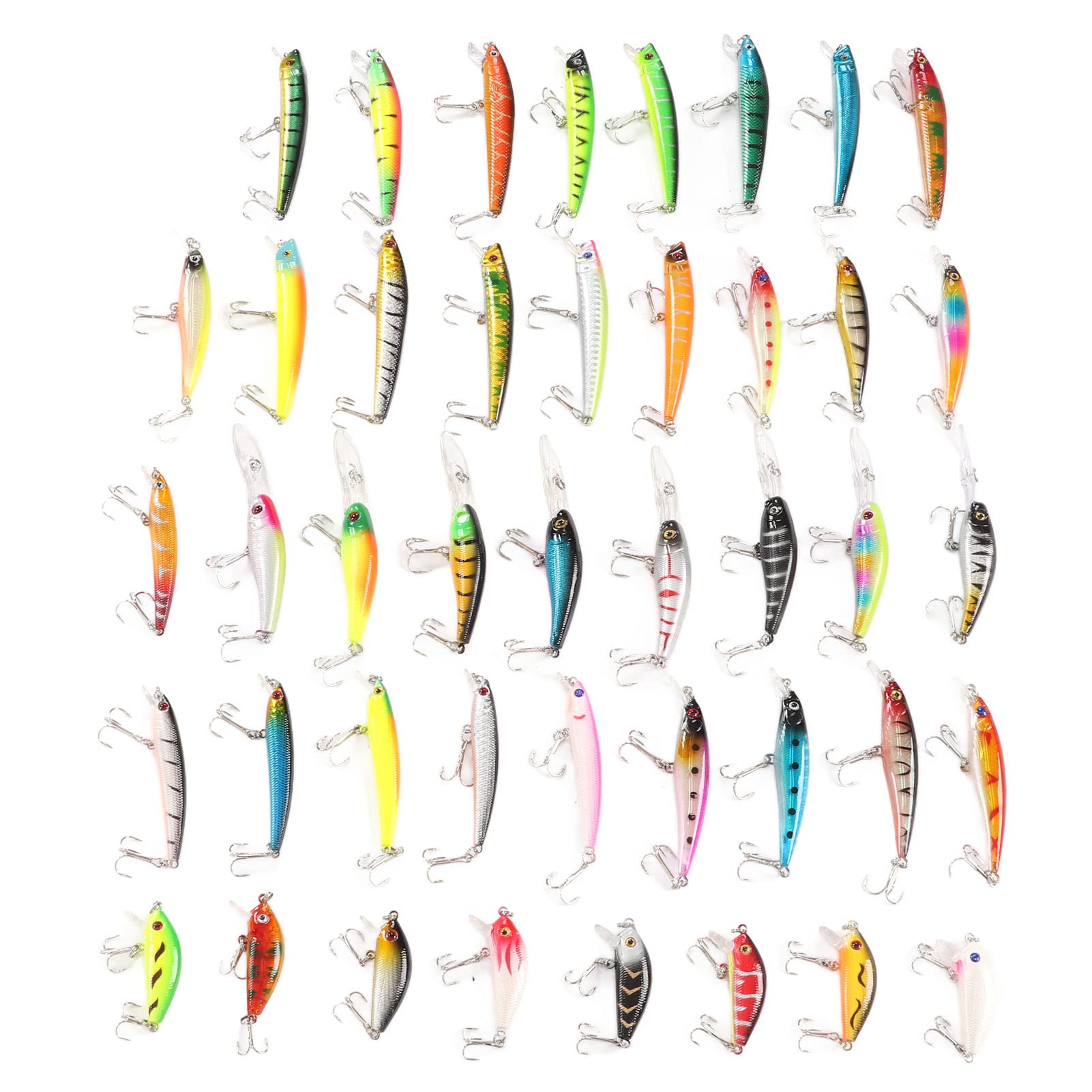 43-teiliges Angelköder-Set, Minnow-Kunstköder, universeller Simulationsköder für Süßwasser, Salzwasser
