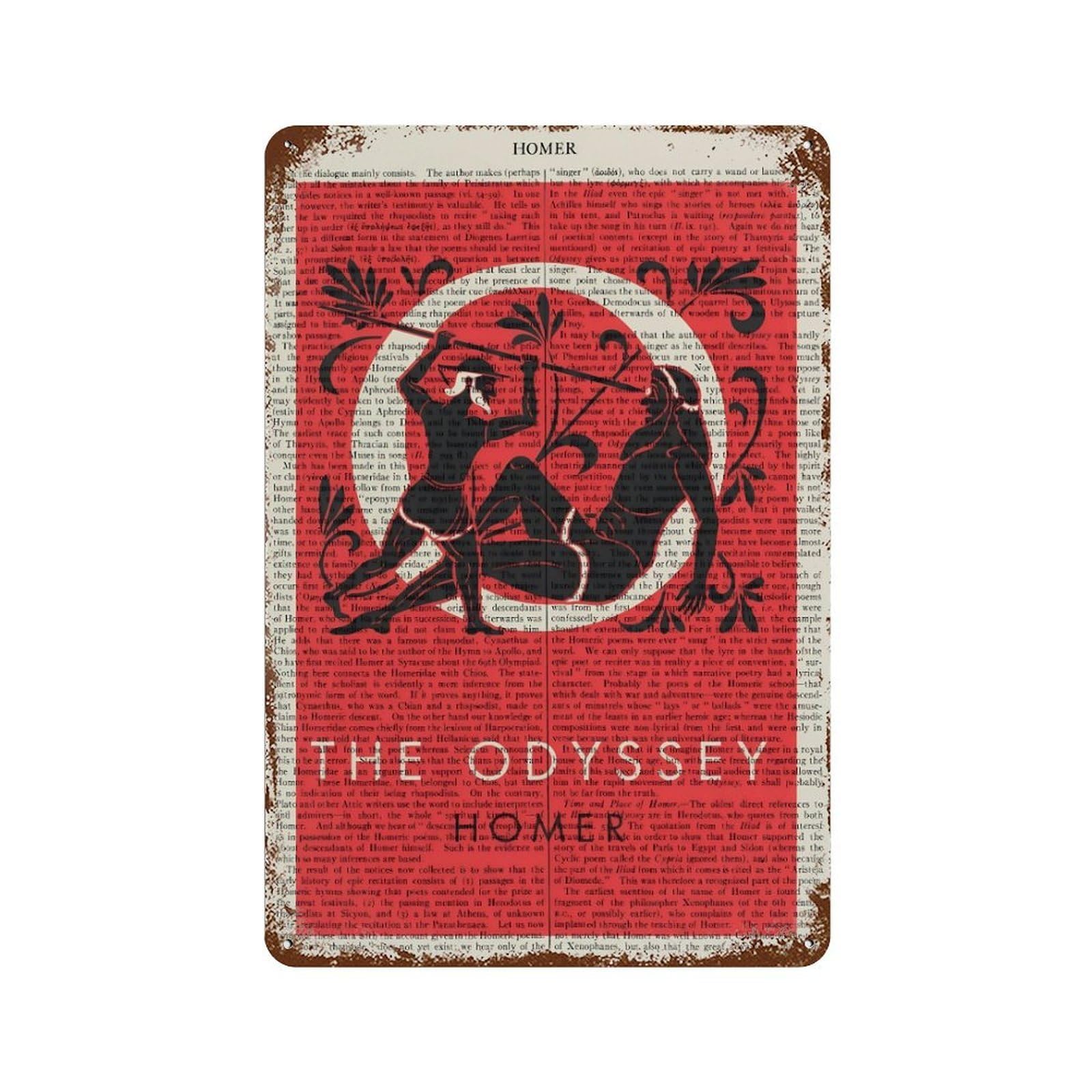 xiaoxiaoshen Homer The Odyssey Book Cover Wall Decor Art Metal Tin Poster Modern Home Decor Art Home Bar Shop Decorations Vintage Sign 30x20cm