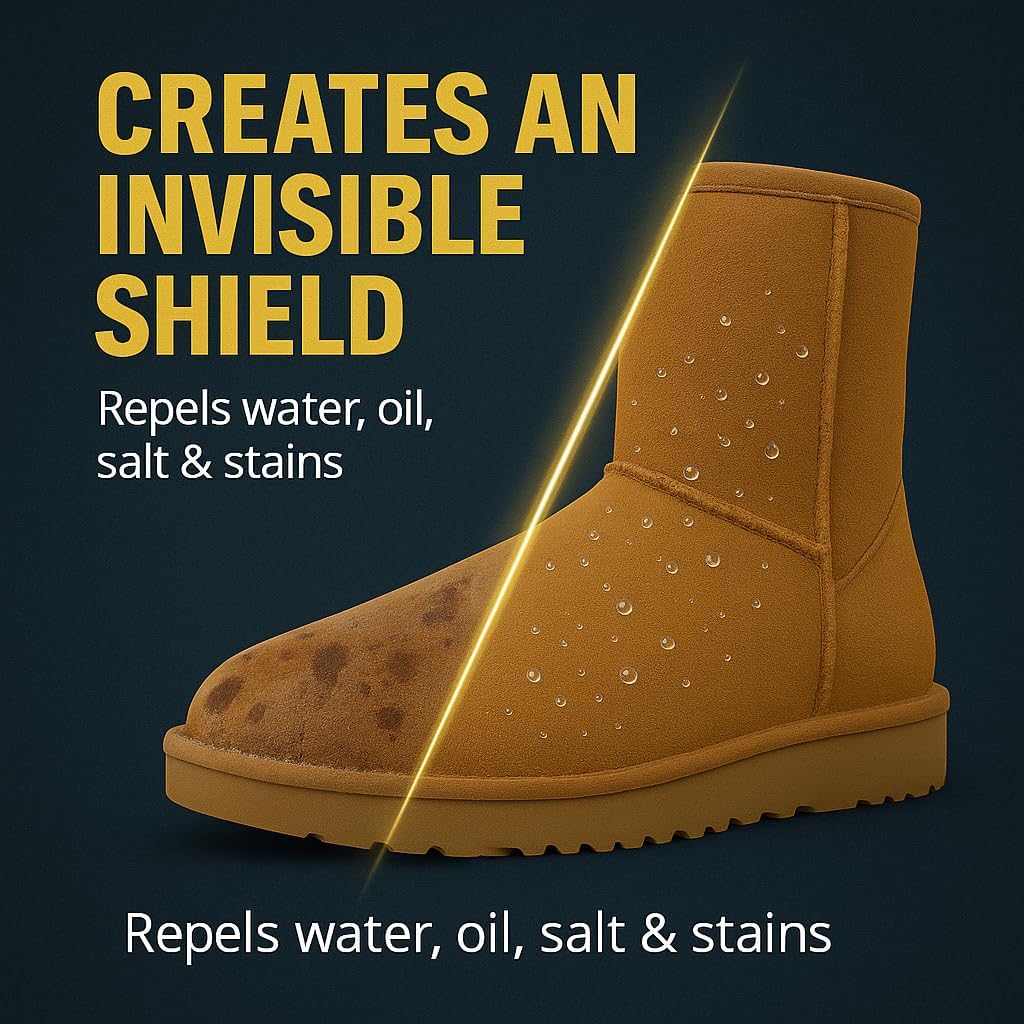 Suede Protector Compatible with Ugg Boots (10oz) - Waterproofing Spray for Suede Boots, Shoes, Jackets, Accessories - Water & Stain Repellant Spray - Image 4