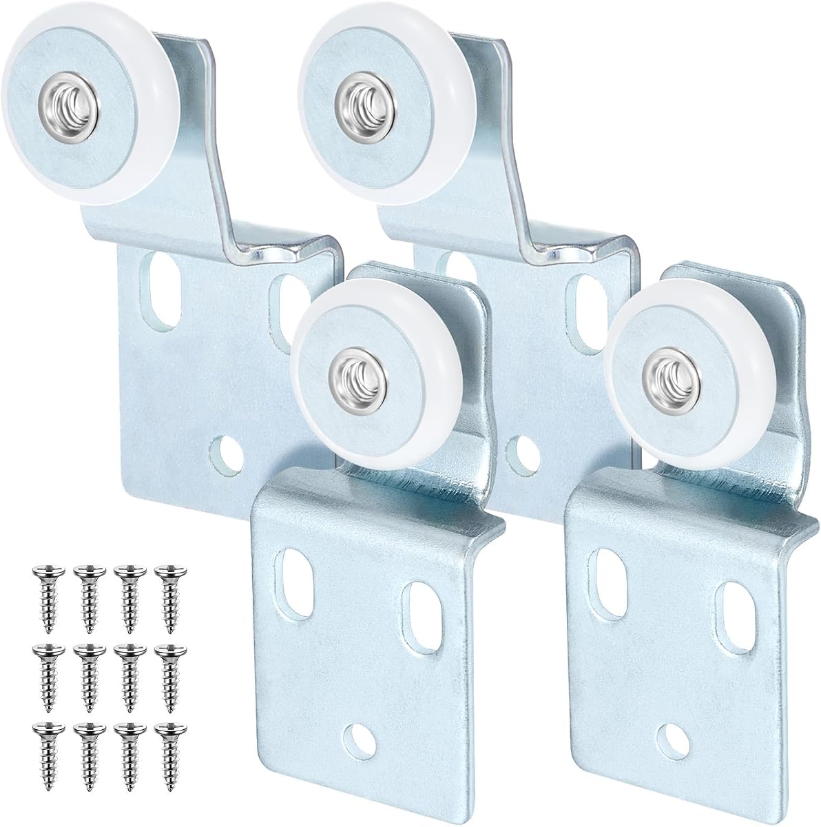 Blulu 2 Set Sliding Closet Door Rollers 1/2 3/8 Inch Offset with Screws
