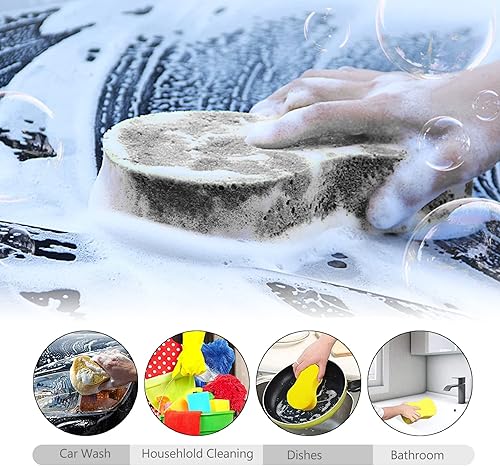 Miniatura 3 de jeseny 5 esponjas para lavar el automóvil, esponja de alta densidad para limpiar el automóvil, kit de limpieza de espuma gruesa, esponjas