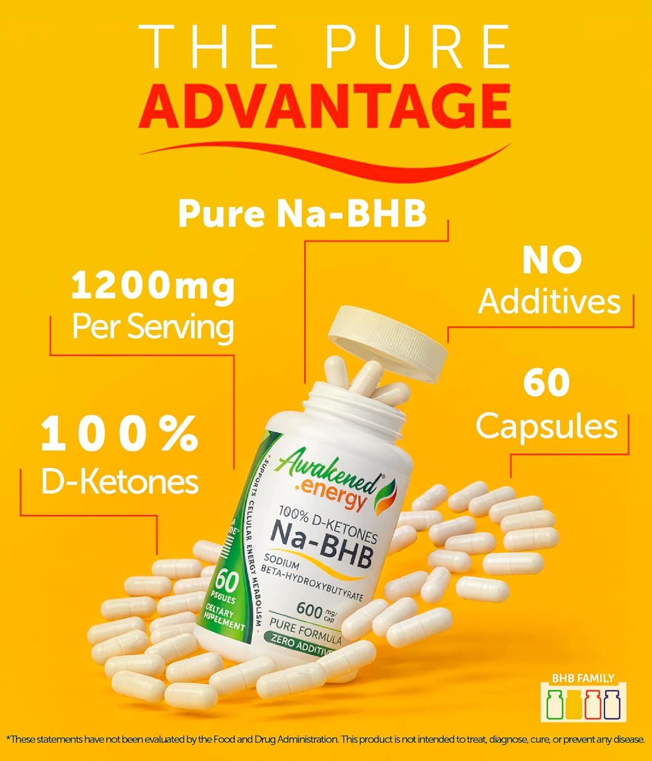 Na-BHB Sodium Beta-Hydroxybutyrate Supplement – 100% D-Ketones for Keto Energy, Focus & Electrolyte Balance – Pure Formula, No Fillers – 60 Vegan Capsules