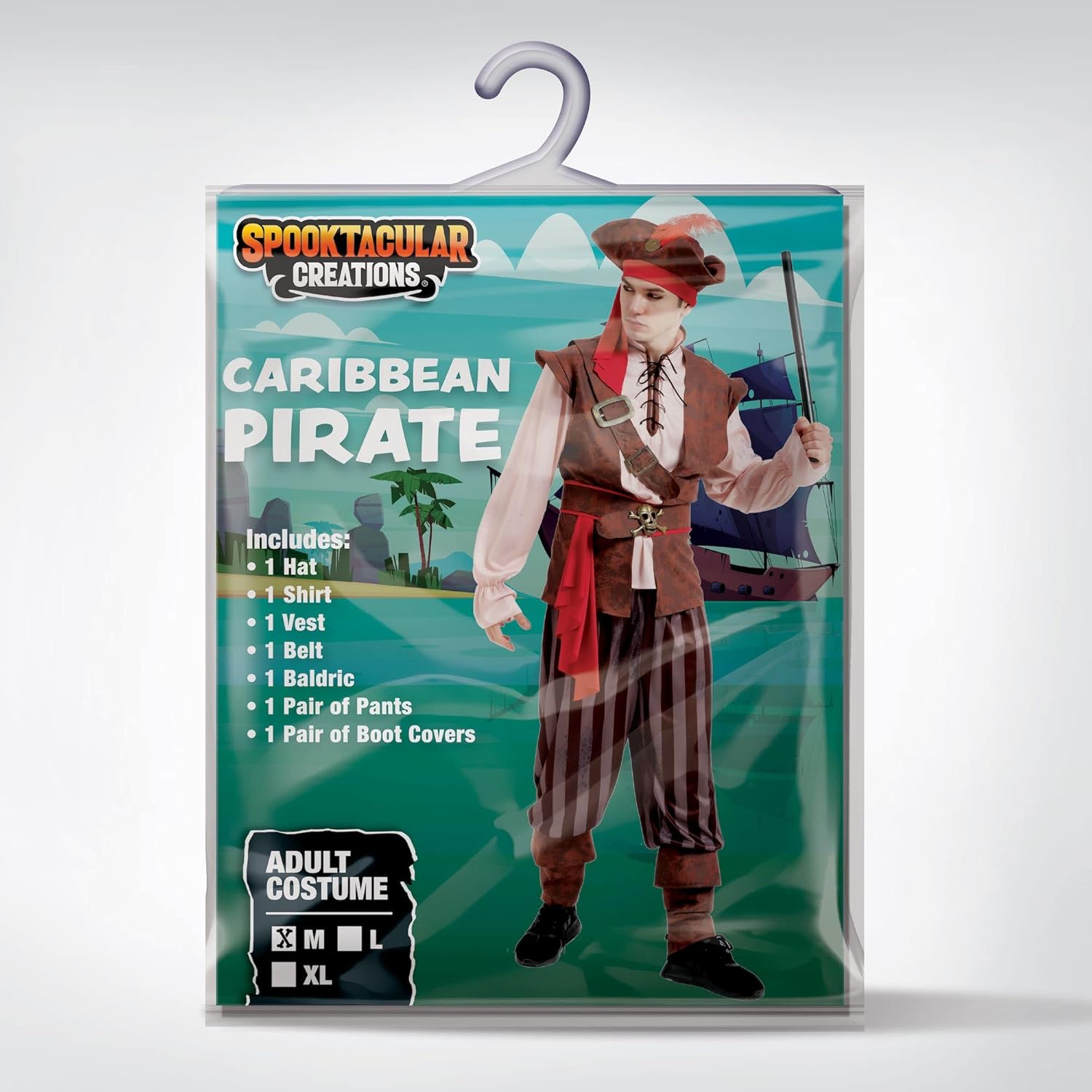 Spooktacular Creations Mens Caribbean Pirate Costume Adult Sea Captain Robber Costume for Halloween - Image 7