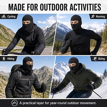 15 Pack black Ski Mask for Men Balaclava,Summer Cooling Neck Gaiter UV Protector Ski Scarf for Women Sports mask