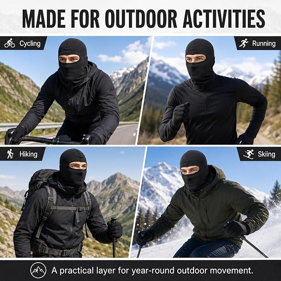 15 Pack black Ski Mask for Men Balaclava,Summer Cooling Neck Gaiter UV Protector Ski Scarf for Women Sports mask