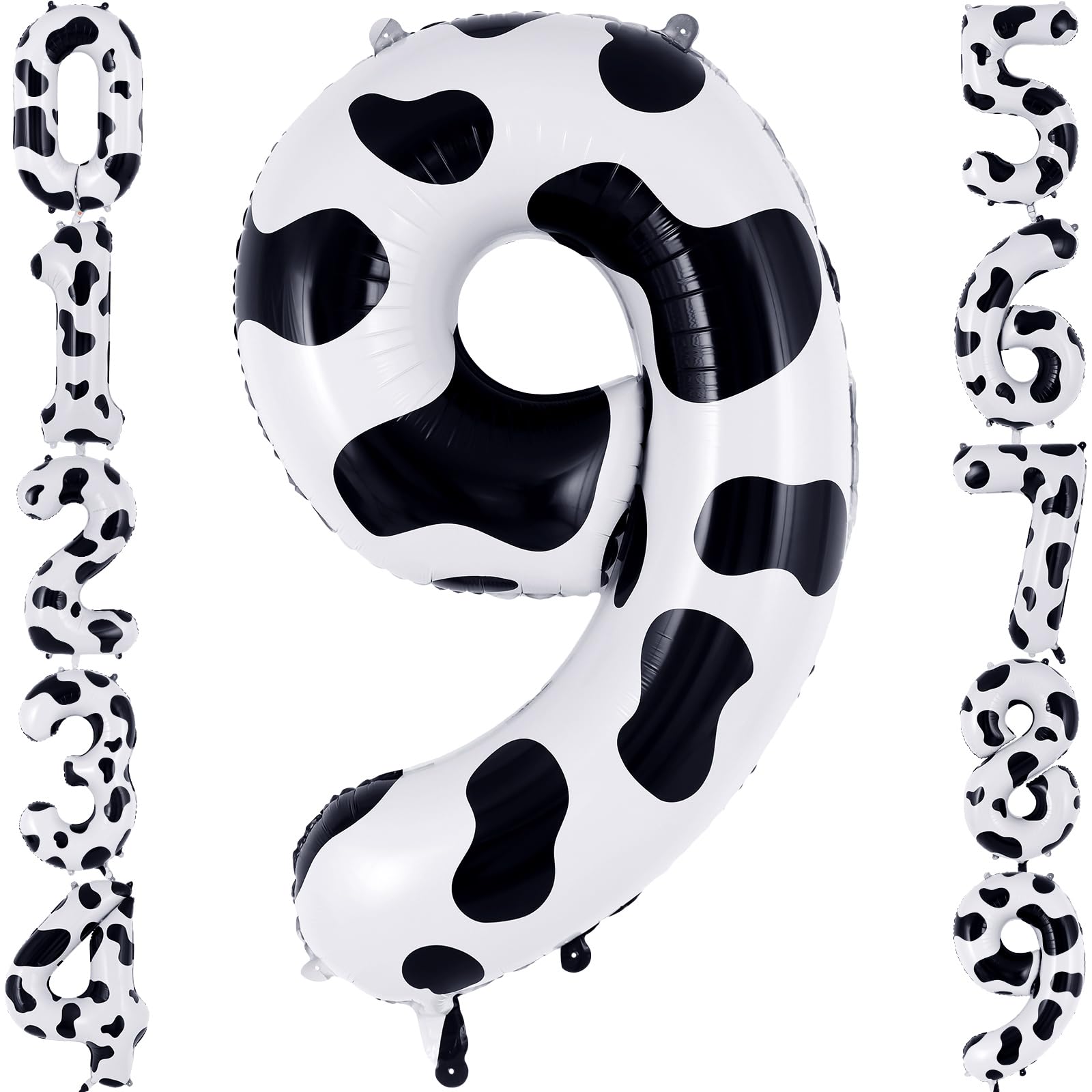 Photo 1 of AIQINHU Cow Print Number 9 Balloon - 40 Inch Foil Mylar