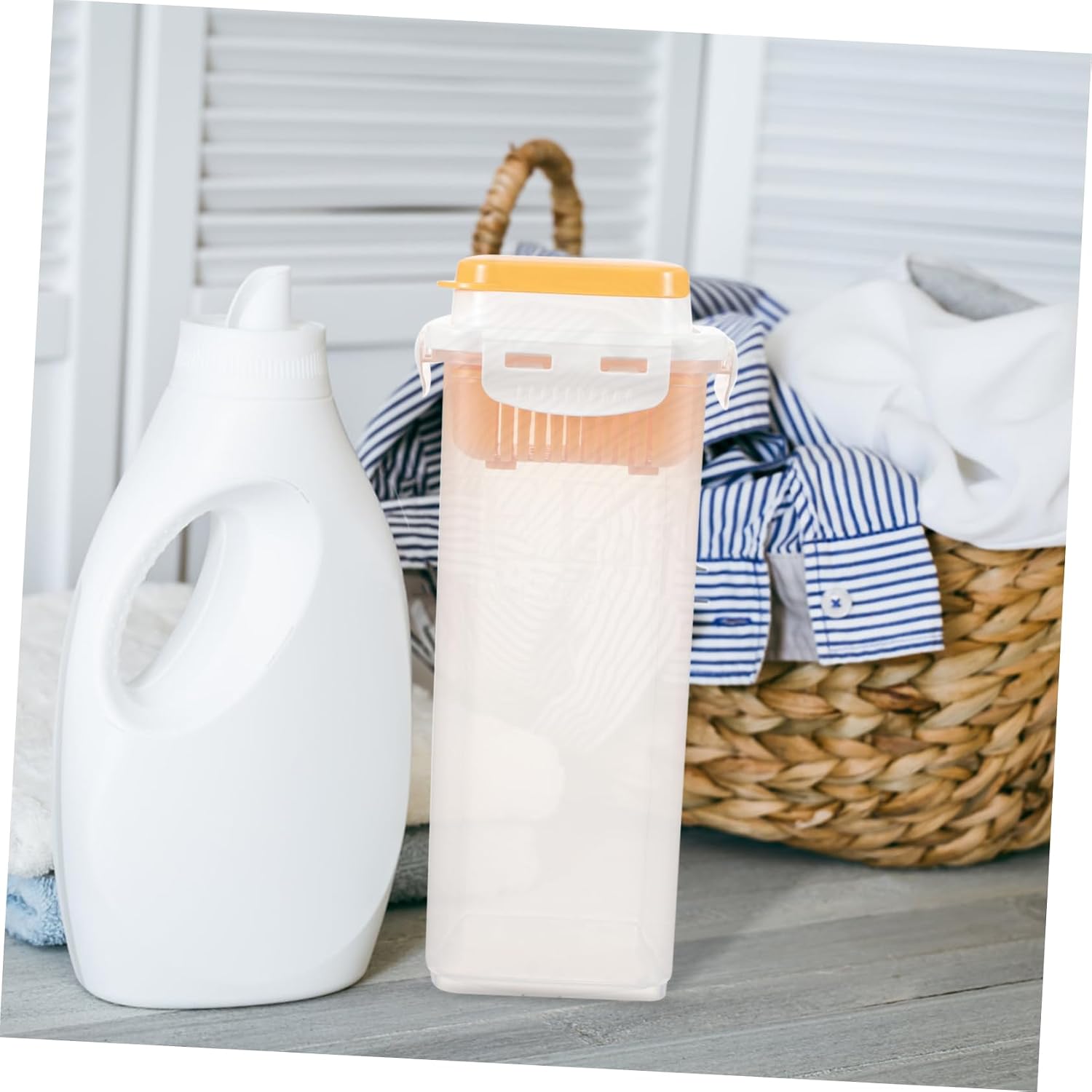 MAGICLULU Lidded Laundry Powder Storage Container Transparent Laundry Organization Bin for Home Dorm for Detergent Rice More Easy to Clean Refill Sturdy